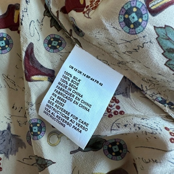 Vintage Silk Novelty Cowgirl Western Boot Button Down Shirt size 12 - Picture 6 of 8